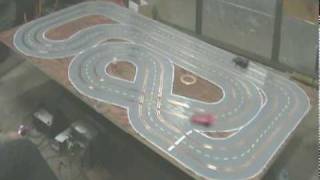 Home slot car track 27ft  on 4 x 8 plywood [upl. by Nylqcaj]