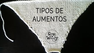 Cómo hacer AUMENTOS con dos agujas punto palillos tricot [upl. by Baskett]