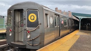 ⁴ᴷ R68A Q Train running along The Brighton Line [upl. by Ellehcit]