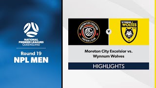 NPL Men Round 19  Moreton City Excelsior vs Wynnum Wolves Highlights [upl. by Nydroj]