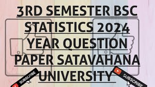 3rd sem statistics 2024 year question paper Satavahana UniversityBscstatistical methods [upl. by Nawoj499]