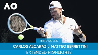 Carlos Alcaraz v Matteo Berrettini Extended Highlights 3R  Australian Open 2022 [upl. by Otnicaj]