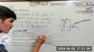 Hydraulics day4  Hydraulic coefficient venacontracta  orifice for sub engineer psc Nepal ❤️ [upl. by Ahtilat]