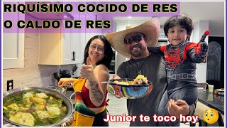 DELICIOSO COCIDO DE RES 😱😱JUNIOR FUE BALCONEADO😱 [upl. by Arretnahs]