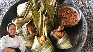 Thai Pandan Chicken Recipe • How To Wrap Pandan Chicken •Super Easy • Gai Hor Bai ToeyThaiChef food [upl. by Ammon511]