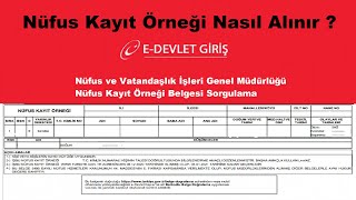 EDevlet Nüfus Kayıt Örneği Nasıl Alınır İndirme ve Çıktı Alma  Karşılaşılabilecek Hatalar [upl. by Morgen623]