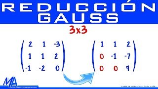 Reducción de matrices de 3x3 Método de Gauss [upl. by Doomham569]