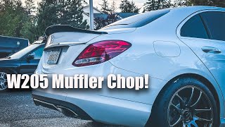 Mercedes C300 W205 Muffler Hack  Exhaust Muffler Delete [upl. by Anna]