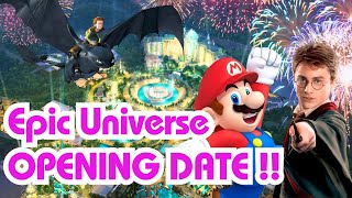 OPENING DATE Announced for Epic Universe Universal Orlando Newest Park Set to Open May 2025 [upl. by Honig]