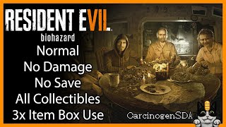 No Commentary Resident Evil 7 PC  Normal No Damage No Save All Collectibles 100 3x Item Box [upl. by Arocal]