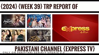 2024 week 39 Trp Report of Pakistani channel Express tv [upl. by Erdnassak]