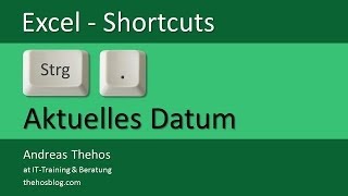 Excel Shortcuts  Strg  Punkt  Eintrag des aktuellen Tagesdatums [upl. by Sherj339]