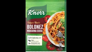 KNORR BOLONEZ MAKARNA SOSU İLE MAKARNA YAPTIK [upl. by Akemit]