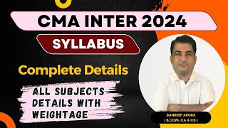 CMA Inter Syllabus 2024 Complete Details  CMA Inter June 24 amp Dec 24  CMA Inter Classes cmainter [upl. by Gilberta]