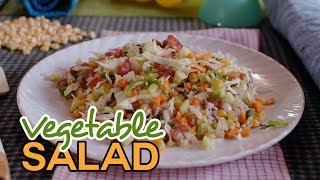 Vegetable salad with corn  Easy Recipe for lunch  Yummy Nepali Kitchen [upl. by Pool8]