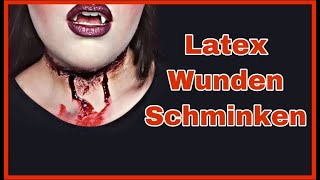 Halloween MakeUp 🎃  LatexWunden schminken Anfänger  Vampir Königin Teil 2 [upl. by Eleaffar]