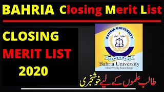 Closing merit list of Bahria Uni  2020 [upl. by Adnowat]