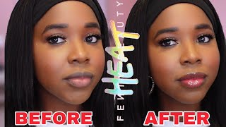 Lets swatch EVERY SHADE of FENTY BEAUTY GLOSS BOMB STIX on DARK SKIN [upl. by Enaamuj]