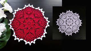 Crochet Doily Easy Pattern thalposh tablemat doily tutorial crochet crochetworldcreations [upl. by Normi]