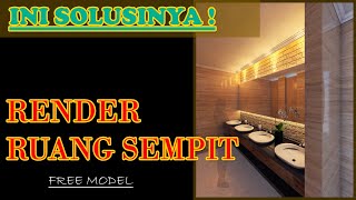 SOLUSI RENDER RUANG SEMPIT PADA VRAY SKETCHUP  TRIK JITU [upl. by Gerg]