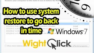 How to use System Restore in Windows 7 to go back in time [upl. by Kendricks]