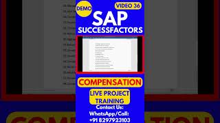 SAP SuccessFactors Compensation Training Video 36 sapsuccessfactorstraining sapsuccessfactors [upl. by Eardnaed88]