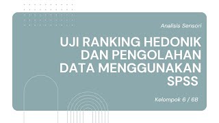 Uji Rangking Hedonik menggunakan SPSS [upl. by Pammi]