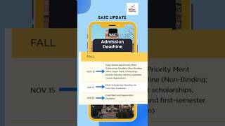 SAIC DEADLINE FOR FALL ADMISSION shorts youtube [upl. by Hurlee]