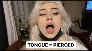 GETTING MY TONGUE PIERCING healing process my experience [upl. by Nats]