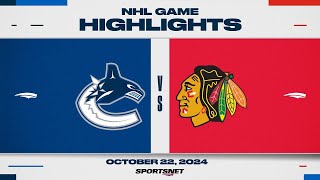 NHL Highlights  Canucks vs Blackhawks  October 22 2024 [upl. by Yleak]