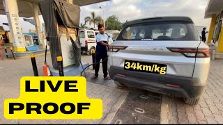 Maruti suzuki BREZZA CNG Tank to Tank Mileage test Record तोड़ दिया 😮 [upl. by Jory]