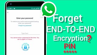 Reset WhatsApp End to End Encrypted Password  Restore Encrypted Password on WhatsApp [upl. by Elleinaj]