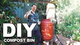 DIY Compost Bin made from recycled 195L Barrel [upl. by Ole490]