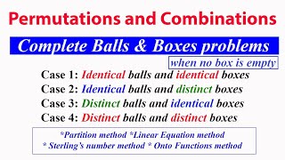 Lecture1 Distribution of n identicaldistinct Balls into r identicaldistinct Boxes No box is empty [upl. by Yemrots717]