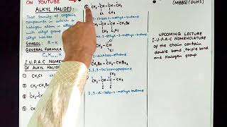 XII Organic Chemistry Topic quot IUPAC NOMENCLATURE of Alkyl Halidesquot Lecture 14 [upl. by Ronen]