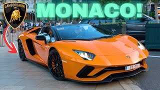 BEST OF CARS LEAVING MONACO Lamborghini Aventador S Roadster Bugatti Chiron Ferrari amp More [upl. by Esnahc]