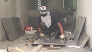 1 DIY  Cutting Tile With an Angle Grinder [upl. by Schonthal]