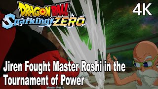 Dragon Ball Sparking Zero What If Jiren Fought Master Roshi in the Tournament of Power 4K [upl. by Eahcim]