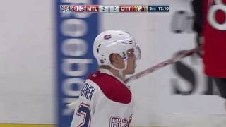 Artturi Lehkonen First NHL Goal against the Ottawa Senators 161016 [upl. by Calmas]