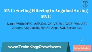 MVC Sorting Filtering in AngularJS using MVC [upl. by Cottrell]