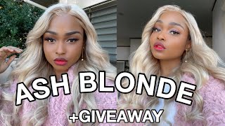 WIG GIVEAWAY  How to get The Perfect Ash Blonde Color Ft VICTORIAS WIG [upl. by Akitahs640]