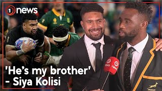 Savea Kolisi embrace ‘special friendship after Rugby World Cup final  1News [upl. by Yendis224]