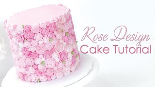 Rose Texture Cake Design  Cake Decorating Tutorial  Perfect for Beginners [upl. by Curnin]