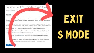 How to Get Windows 11 Out of S Mode [upl. by Eachern856]