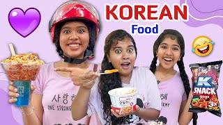 🔥We Ate Only KOREAN FOOD💜 for 24 hrs😱  Food Challenge Tamil😋  Ammu Times [upl. by Publius]