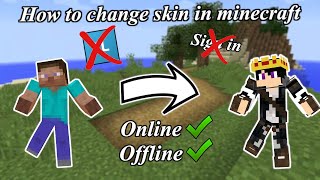 How to change skin in minecraft tlauncher online offline  Without Sign in  Minecraft Tlauncher [upl. by Ainoet]