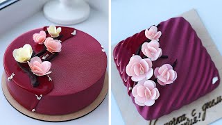 Amazingly Chocolate Mirror Glaze Cake Recipe 21  Satisfying Cake Decorating Videos  glazecake [upl. by Marcellus]