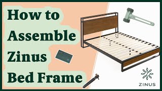 How to Assemble Your Zinus Suzanne Metal amp Wood Platform Bed Frame with Headboard Shelf amp USB Ports [upl. by Silvano865]