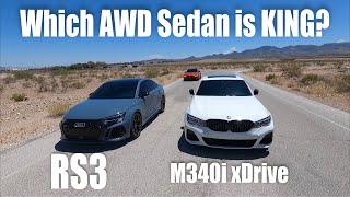 2024 8Y Audi RS3 vs BMW M340i xDrive RACE  Dig  Roll [upl. by Timus]