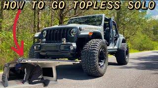 How To Take Jeep Wrangler Hard Top Off By Yourself One Person Easy [upl. by Aratnahs]